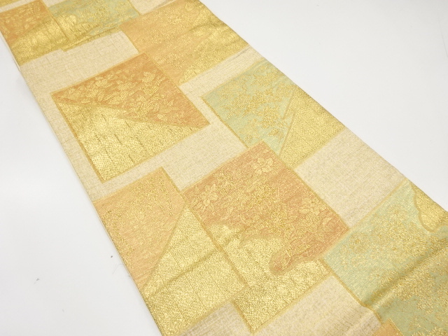 JAPANESE FUKURO OBI / WOVEN FLORAL PLANTS